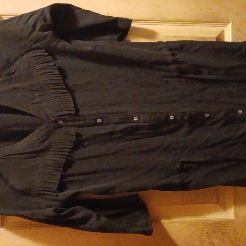 Black button up dress